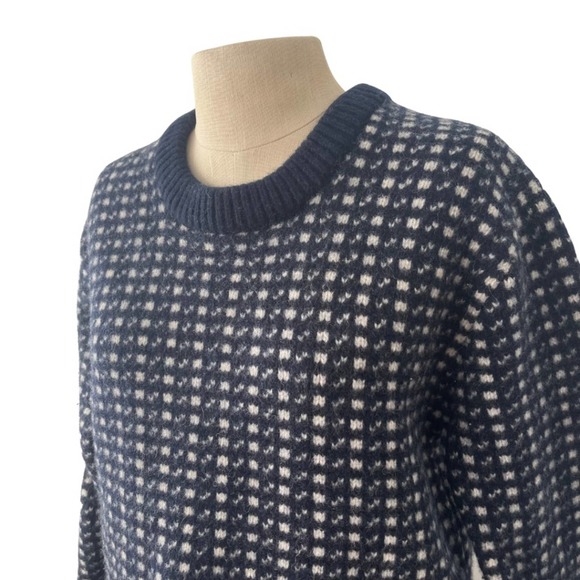 Gant Rugger Norway Vintage Navy & Blue 100% Lamb Wool Sweater Size M - Picture 2 of 3